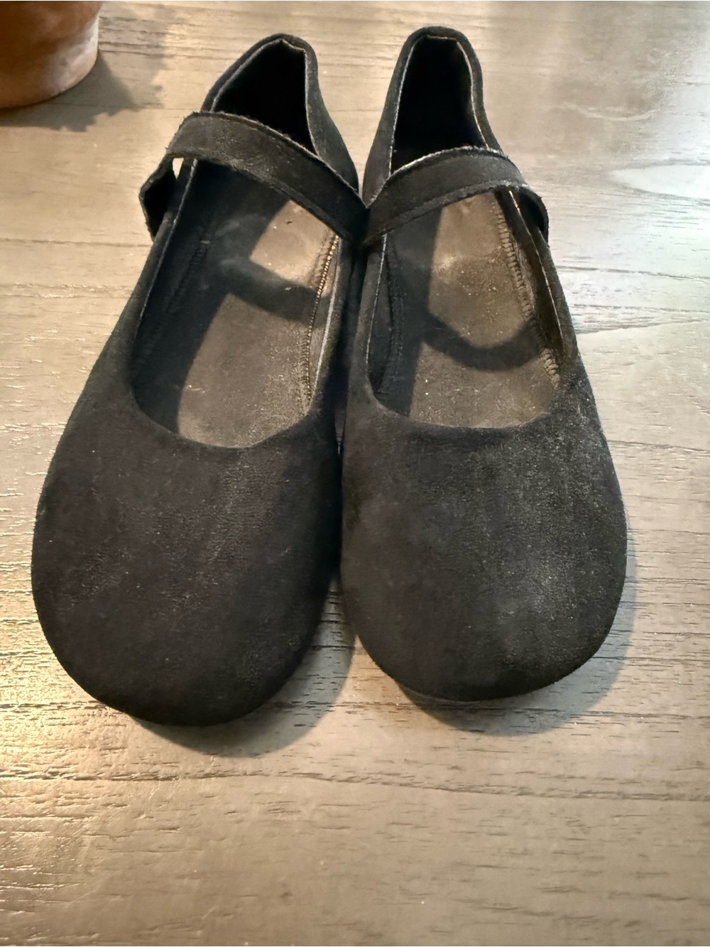 Black Mary Jane Ballet Flats Faux Suede Minimalist Balletcore Shoes Size 42
